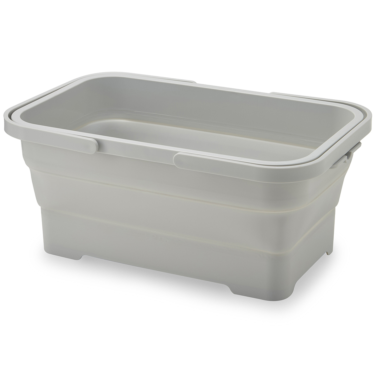 伊勢藤　おりたためるバスケット１５Ｌ　ちょい置きトレー付き　　グレー