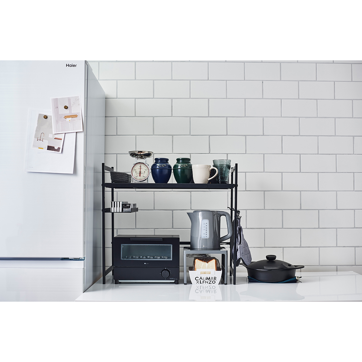 伊勢藤　電気ケトルラック　グレー