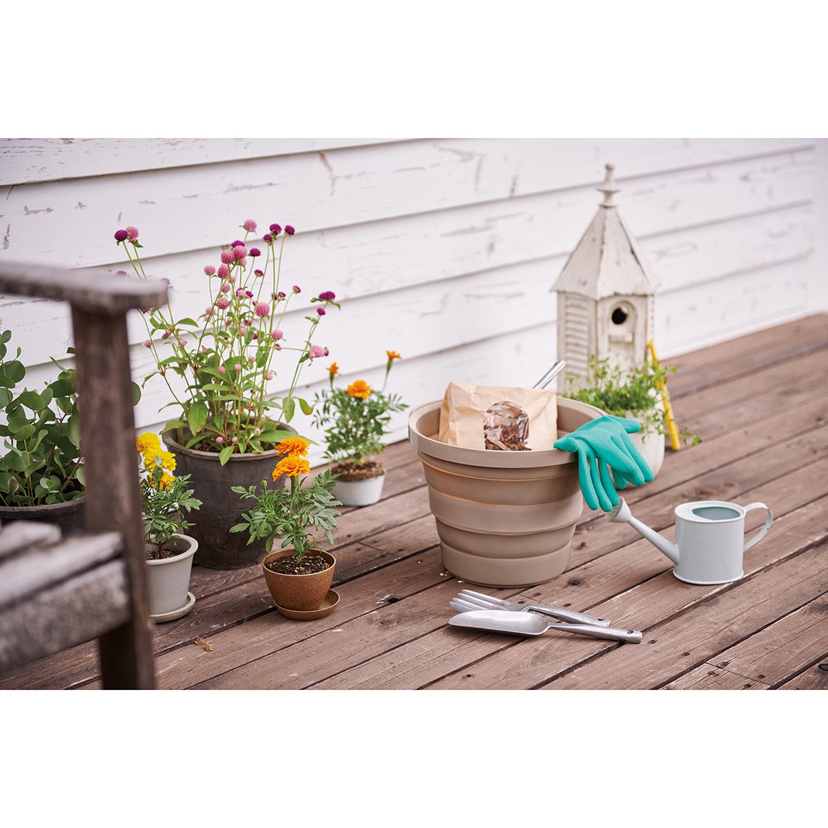 伊勢藤　ソフトバケツ８型　ベージュ