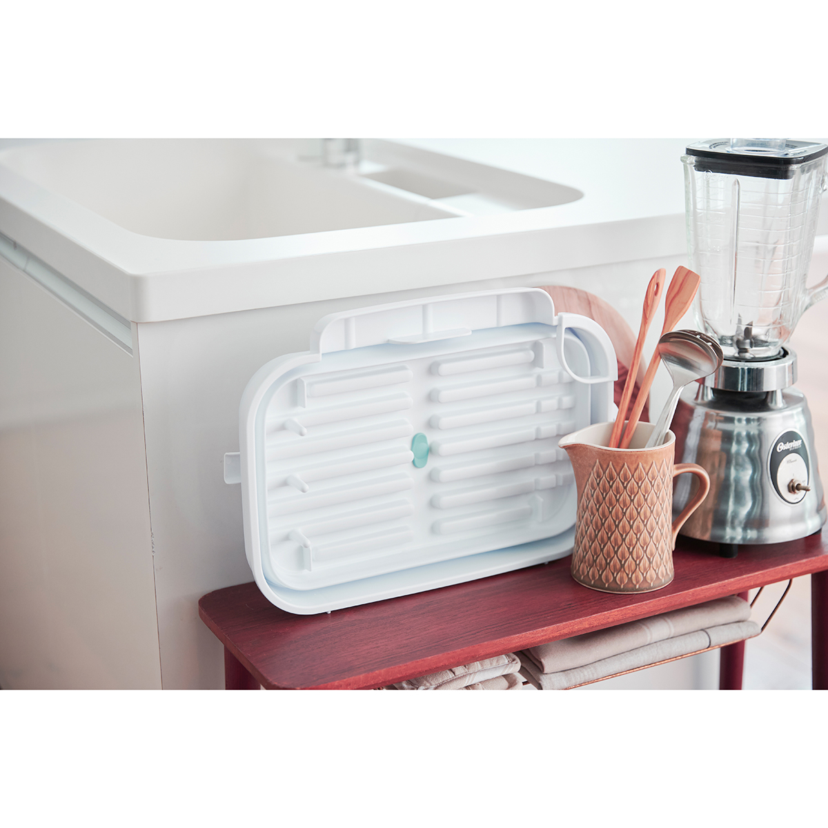 伊勢藤　おりたたみ水切りバスケット　ホワイト