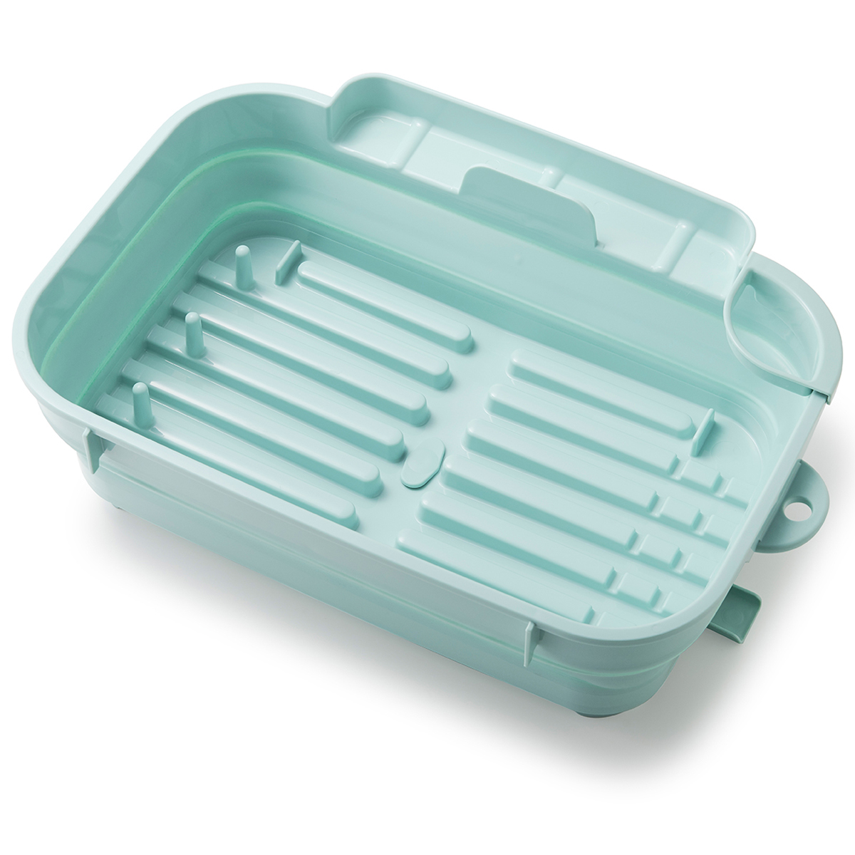 伊勢藤　おりたたみ水切りバスケット　ミントグリーン