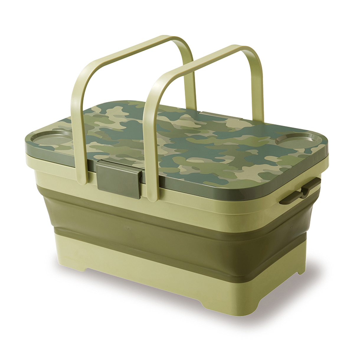 伊勢藤　折りたたみバスケット＆テーブルＭＩＬＡＲＧＯ　グリーン