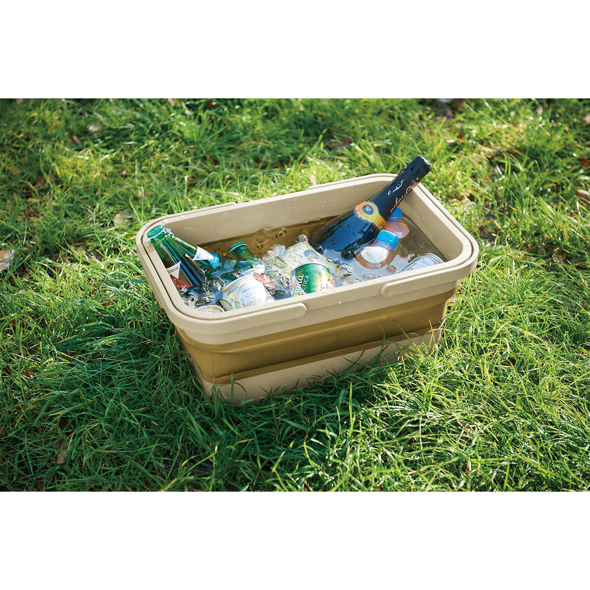 伊勢藤　折りたたみバスケット＆テーブルＭＩＬＡＲＧＯ　カーキ