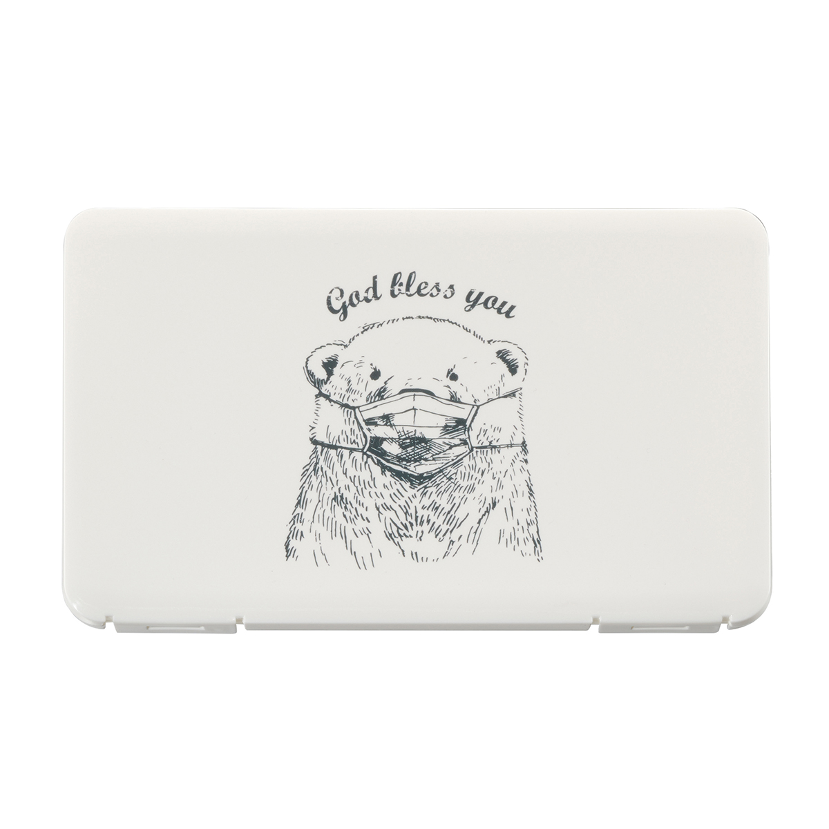 伊勢藤　ポータブルマスクケース　ホワイトベア