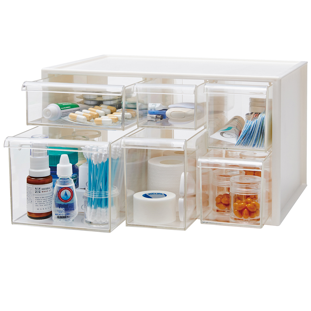 伊勢藤　おくすりケース　ホワイト