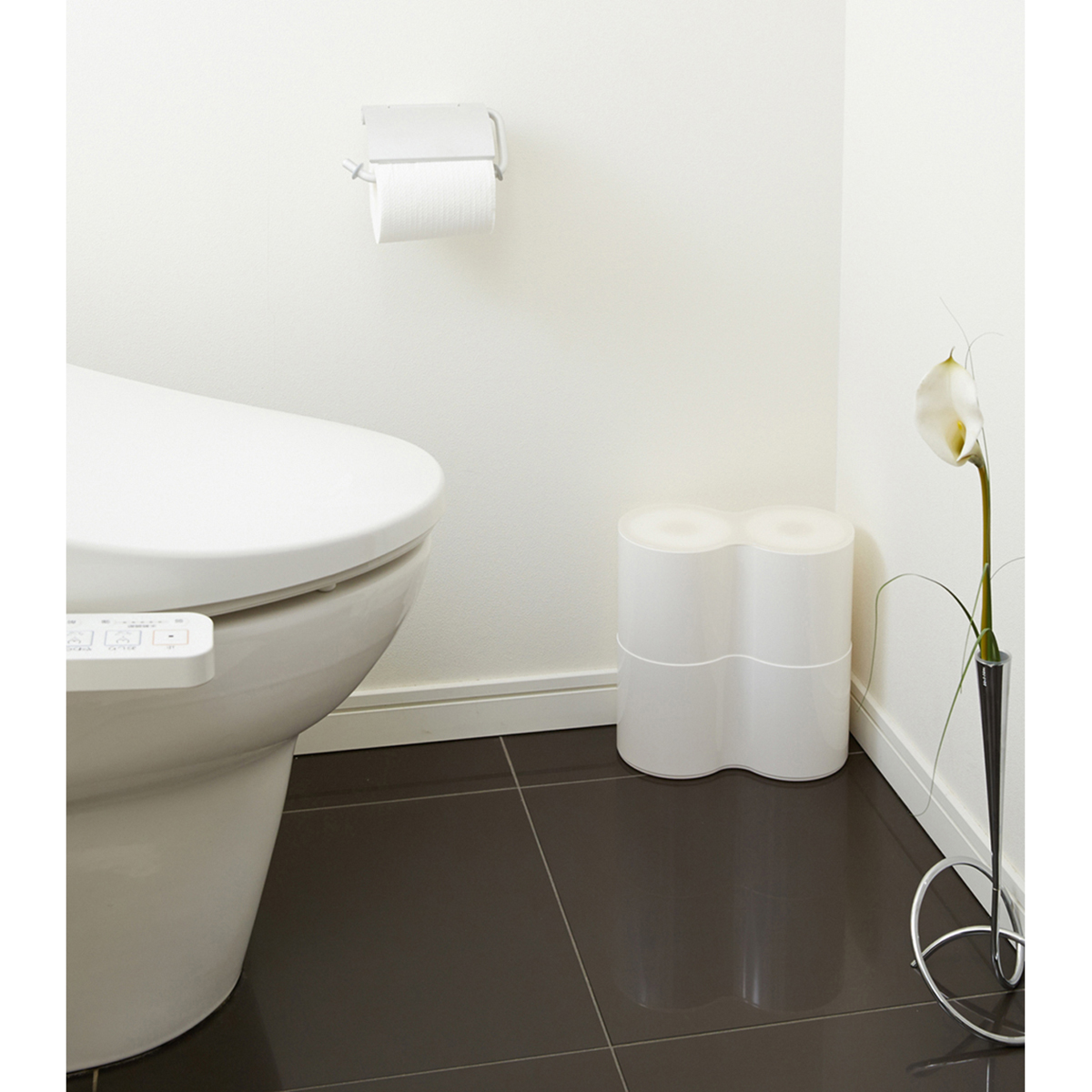 伊勢藤　トイレットペーパーＢＯＸ　ＰＩＳＥ（ピセ）２段　ホワイト