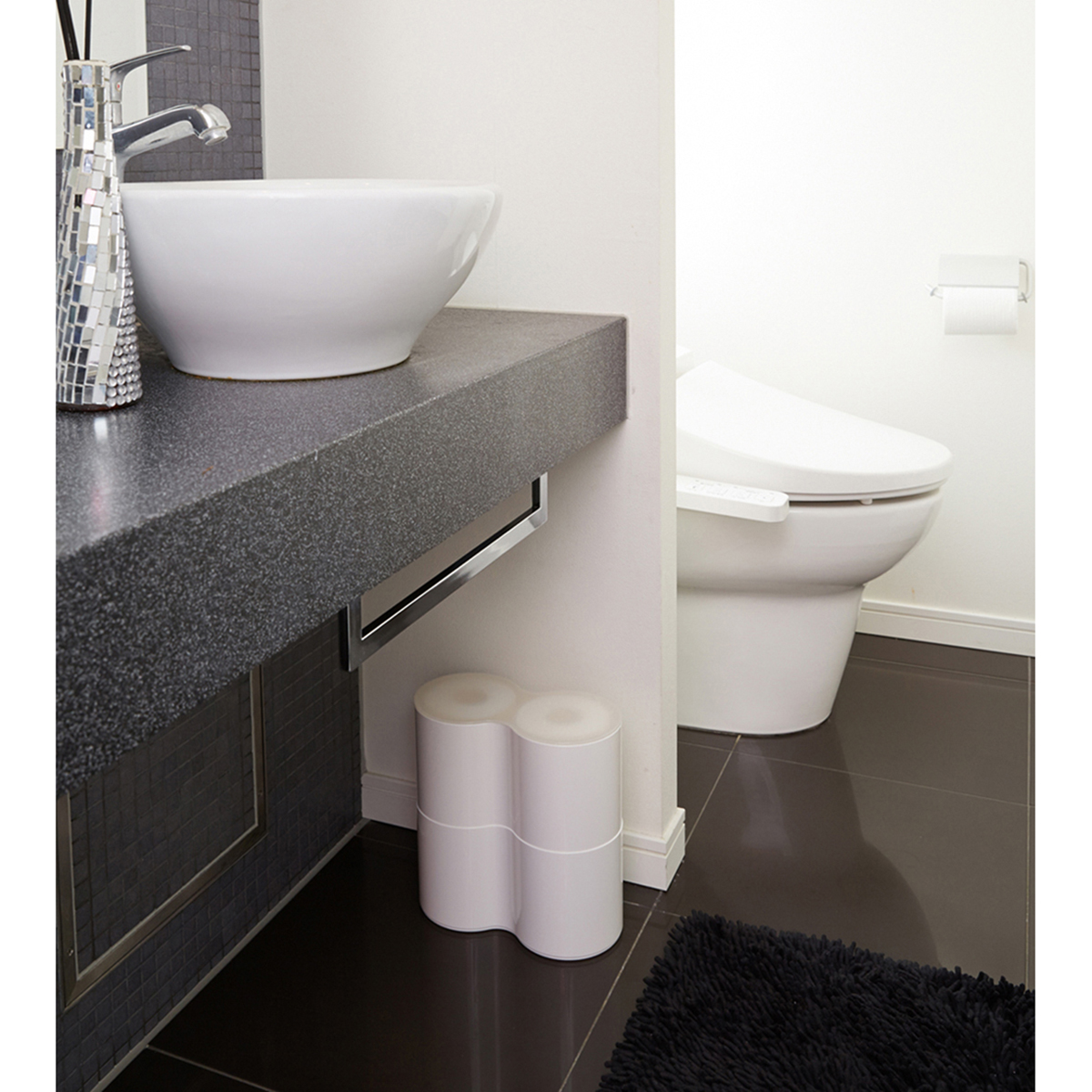 伊勢藤　トイレットペーパーＢＯＸ　ＰＩＳＥ（ピセ）２段　ホワイト