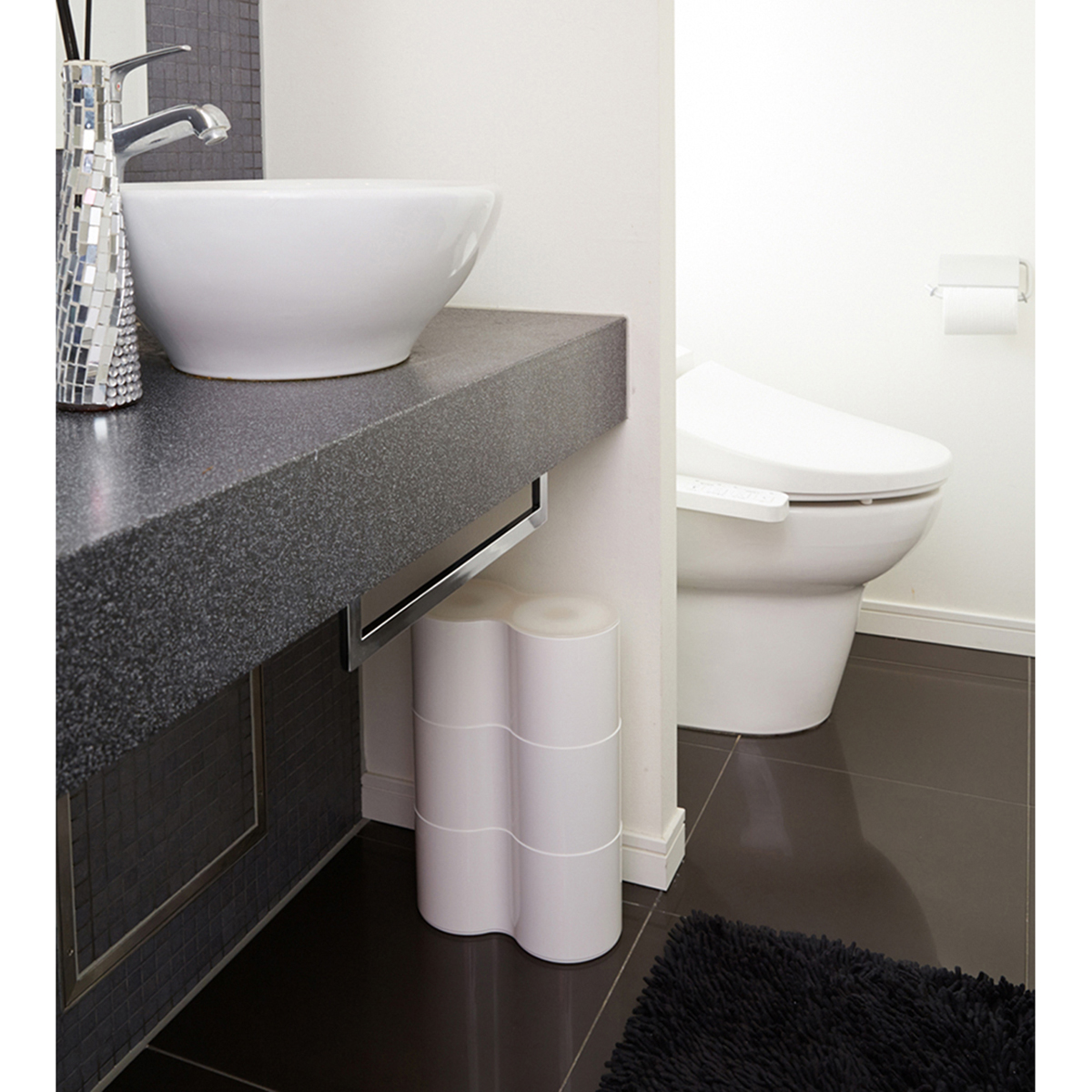 伊勢藤　トイレットペーパーＢＯＸ　ＰＩＳＥ（ピセ）３段　ホワイト