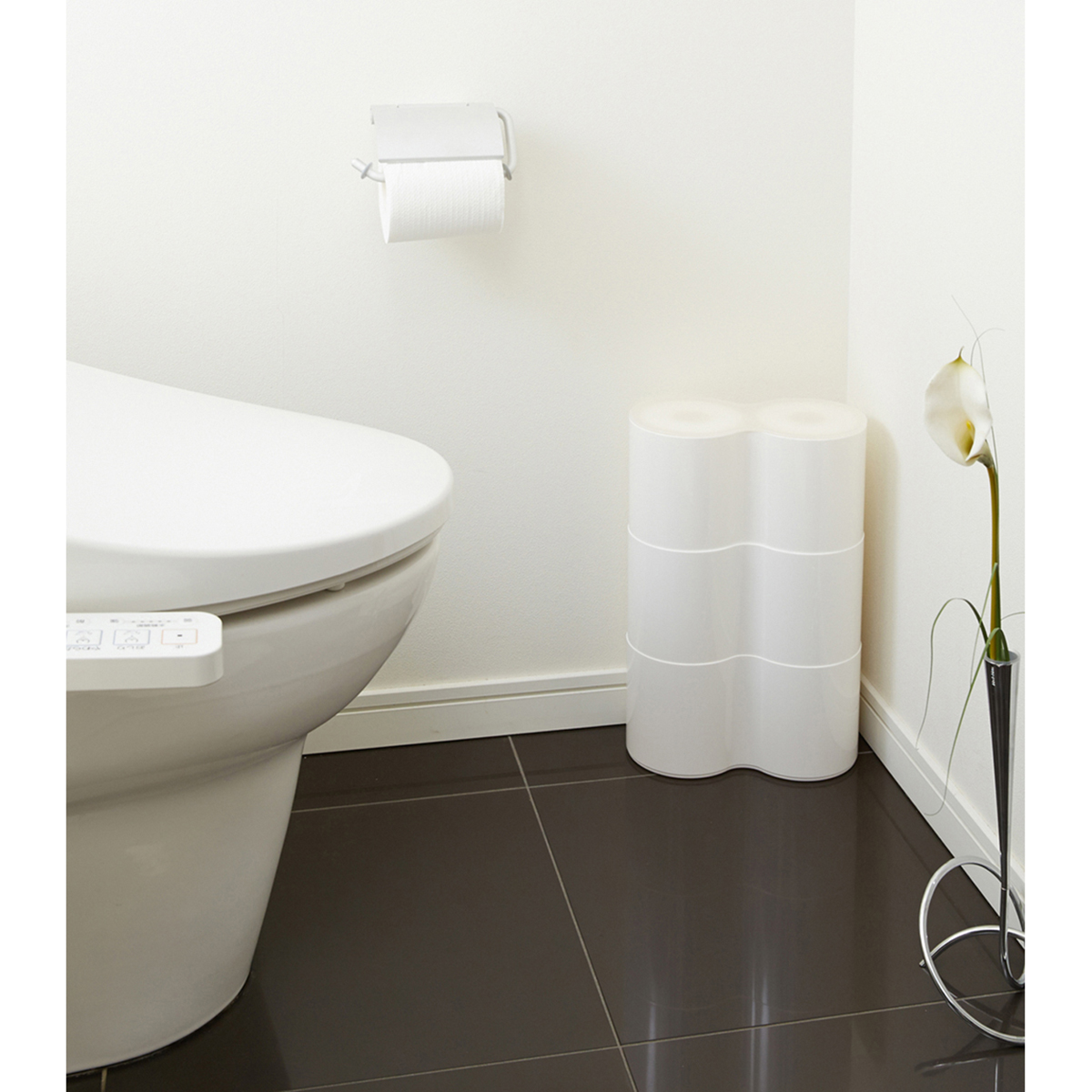 伊勢藤　トイレットペーパーＢＯＸ　ＰＩＳＥ（ピセ）３段　ホワイト