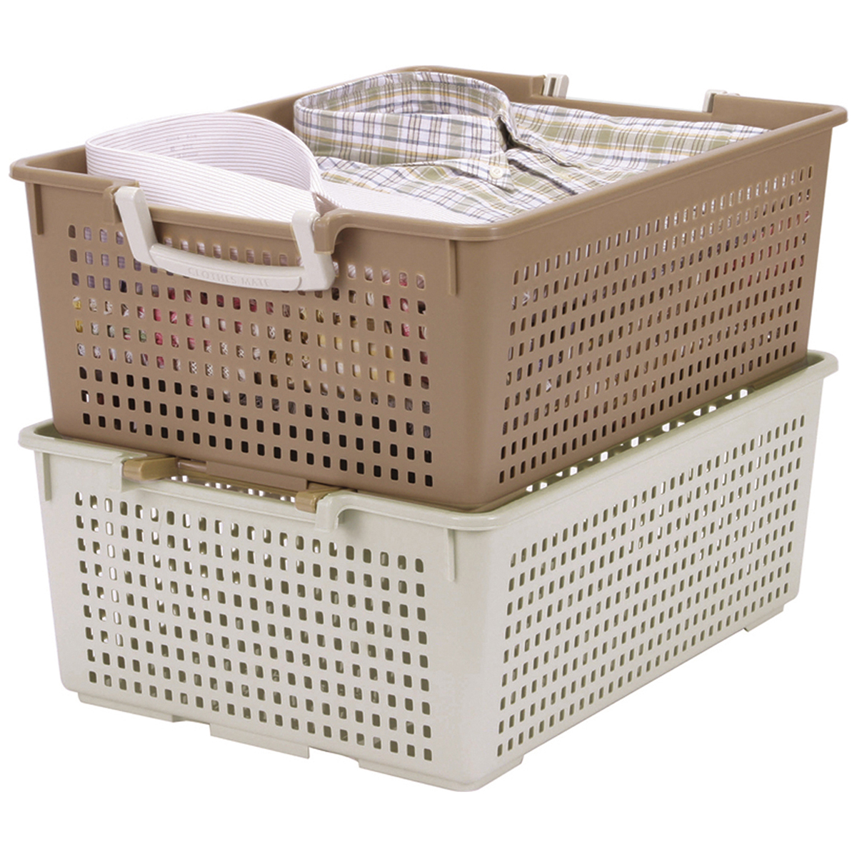 伊勢藤　フリーバスケットＬＬ　ベージュ