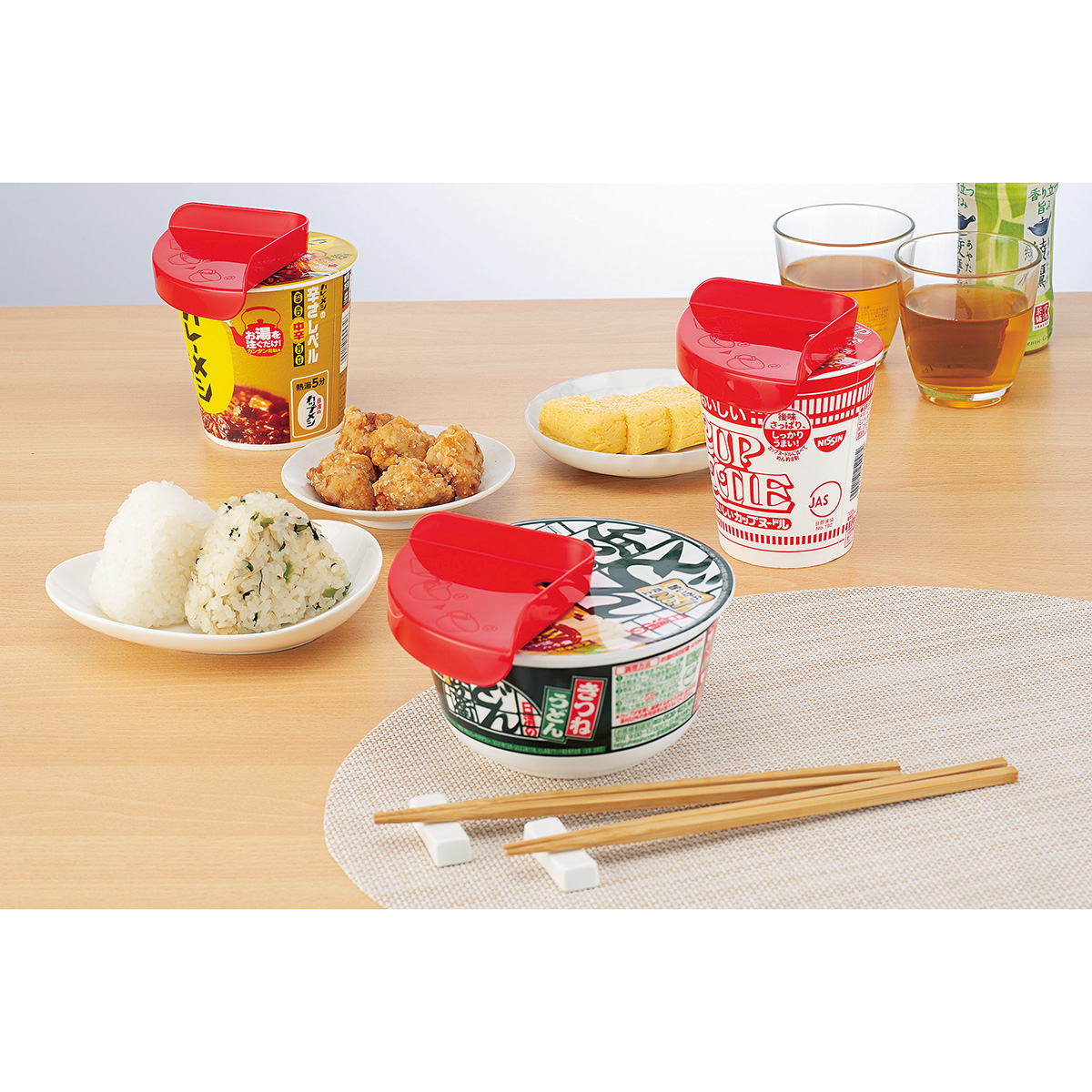 カップ麺フタホルダー レッド | かぜとゆきオンラインショップ