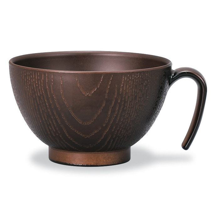 レンジ手付木目椀（S） ダークブラウン