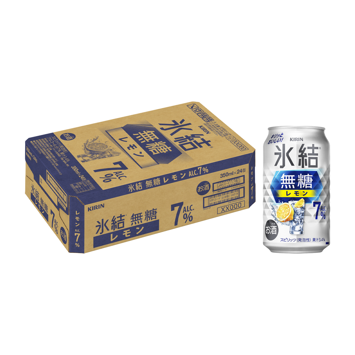 キリン　氷結　無糖レモン　7％　350ml缶【ケース24本】【チューハイ】