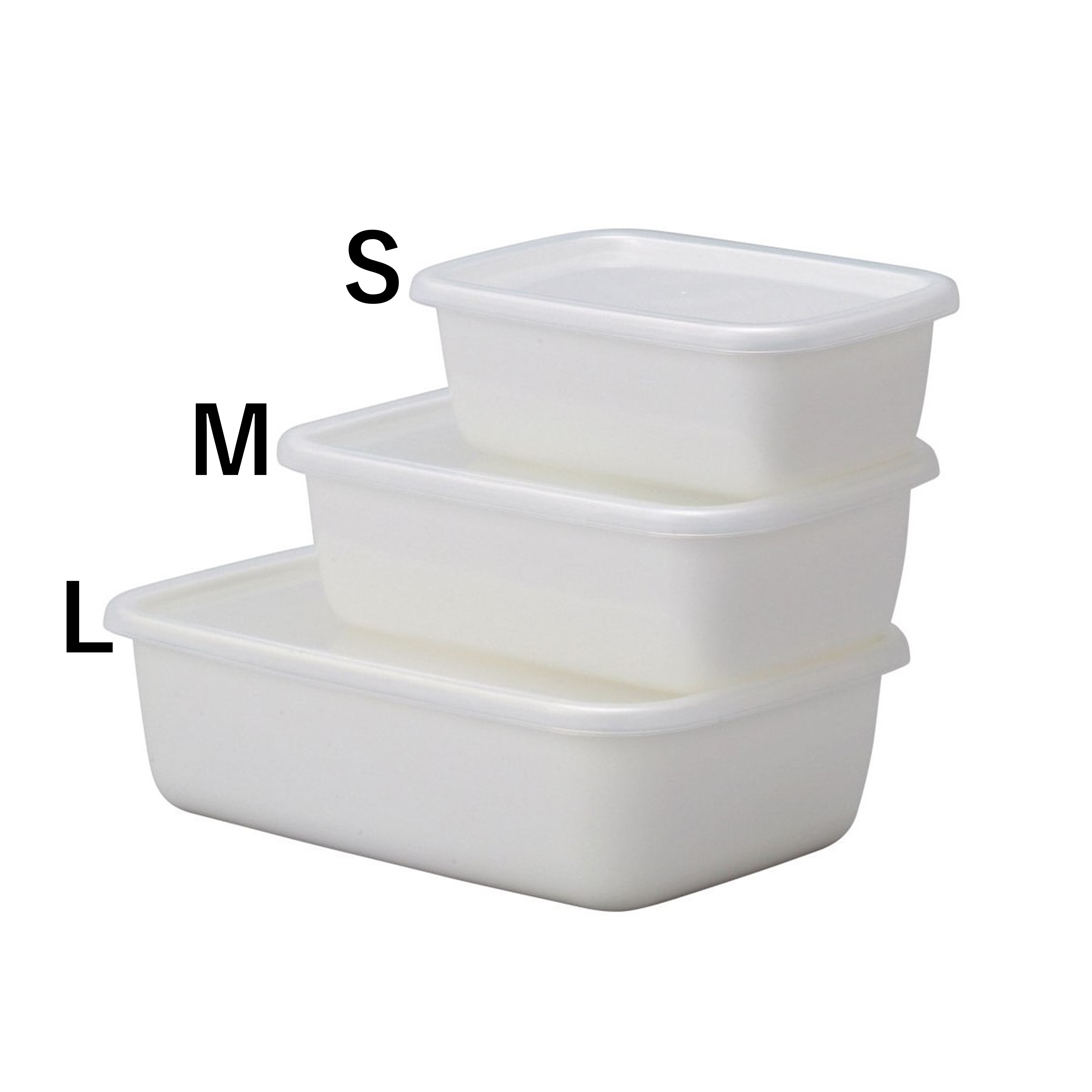 【野田琺瑯】WhiteSeriesレクタングル深型　Lシール蓋付