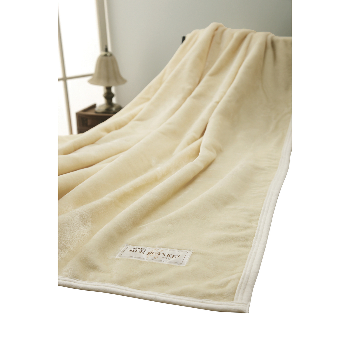 【ニッケ】シール織りシルク毛布【約140×200cm】
