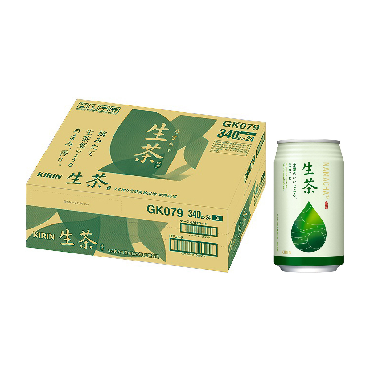 キリン生茶　３４０ｇスチール缶（ケース24本）