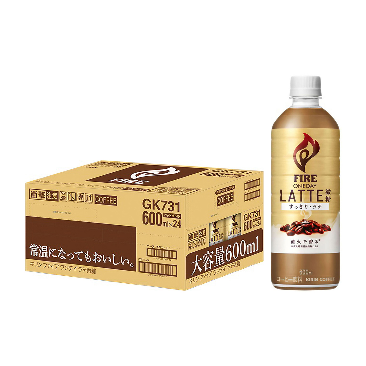 キリン　ファイア　ワンデイ　ラテ微糖　６００ｍｌＰＥＴ（ケース24本）