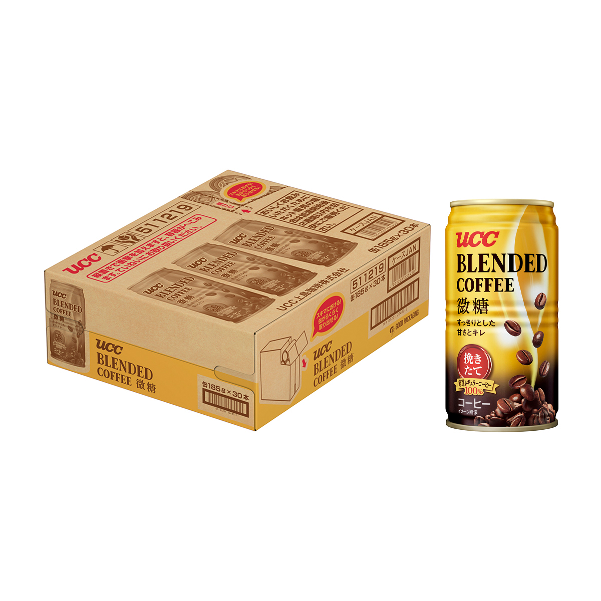 UCC　ブレンドコーヒー微糖缶　185g(ケース　30本)