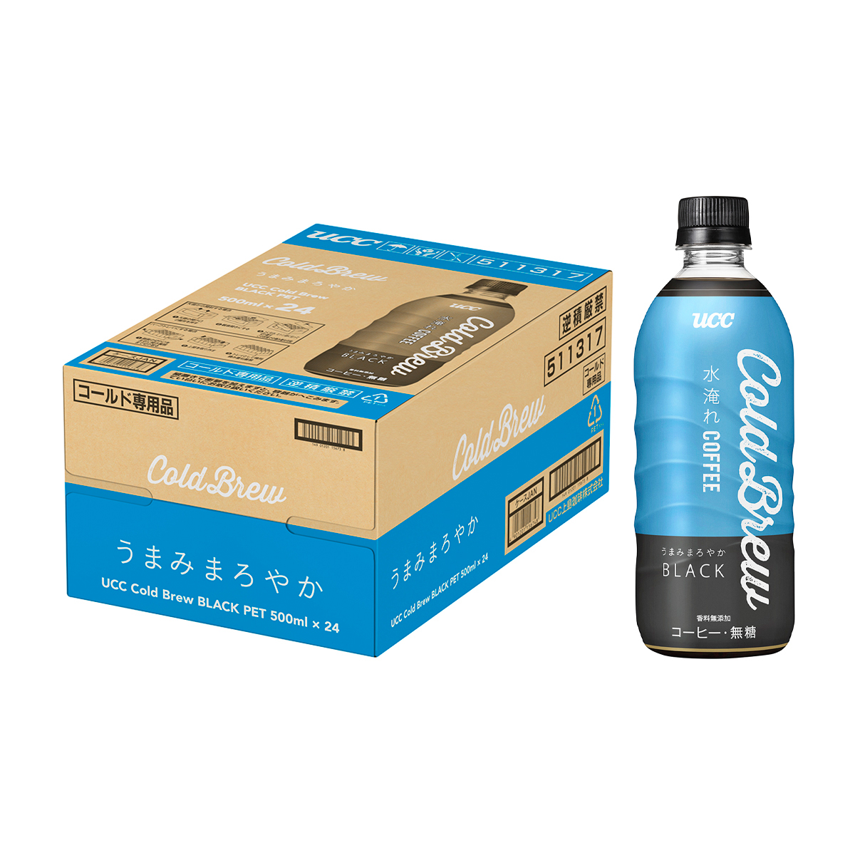 UCC　コールドブリューブラックPET　500ml(ケース　24本)