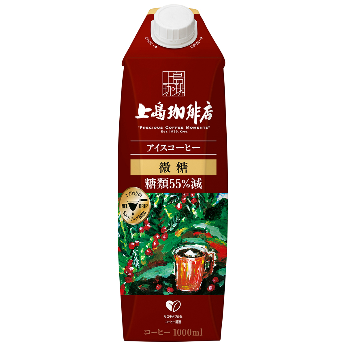 UCC　上島珈琲店アイスコーヒー微糖　1000ml(ケース　12本)