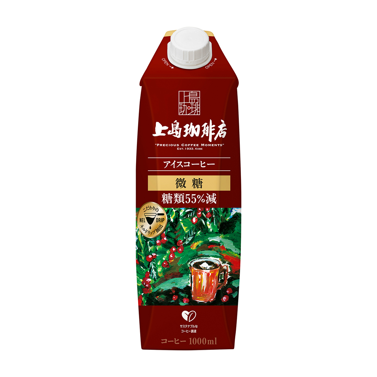 UCC　上島珈琲店アイスコーヒー微糖　1000ml(単品)