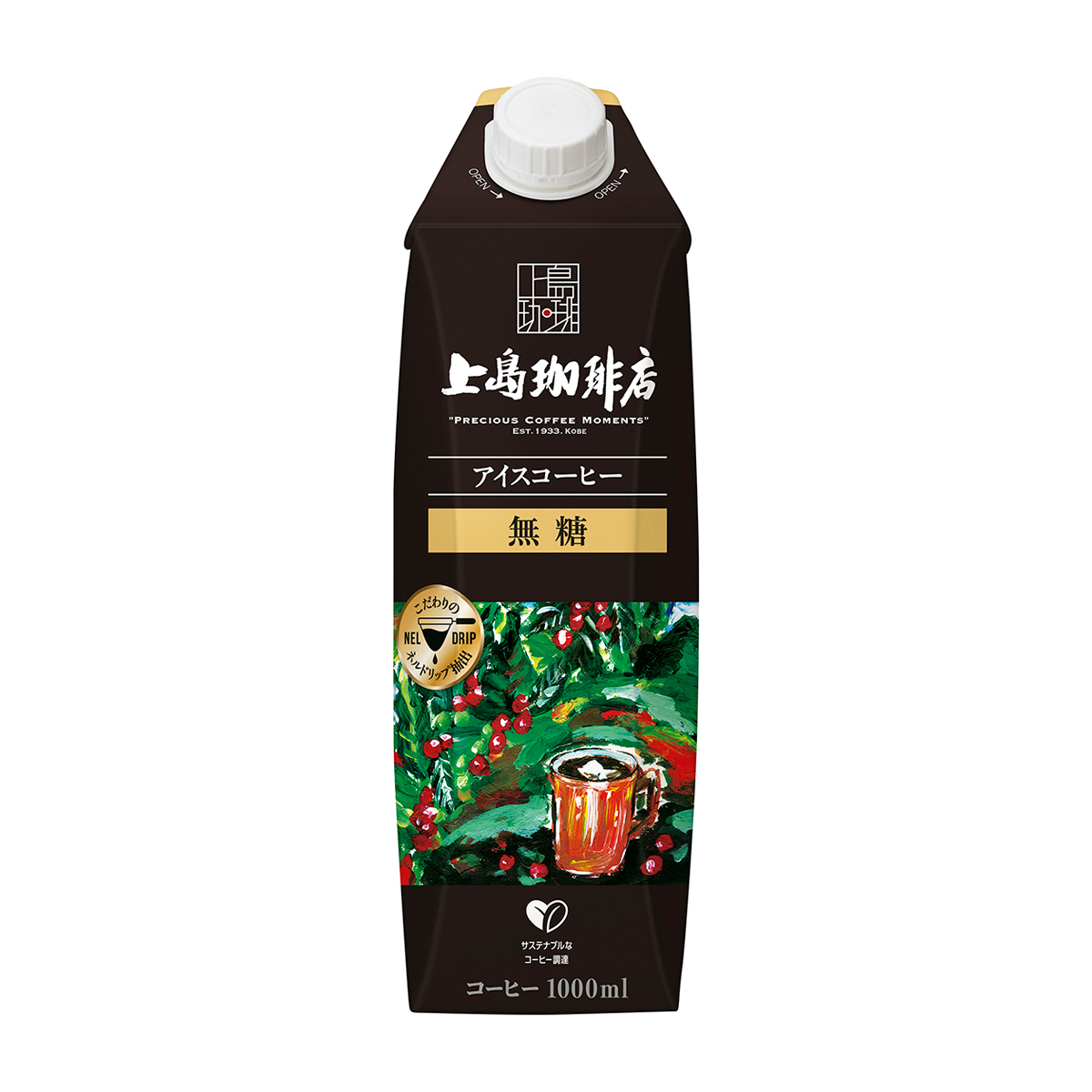 UCC　上島珈琲店アイスコーヒー無糖　1000ml(単品)