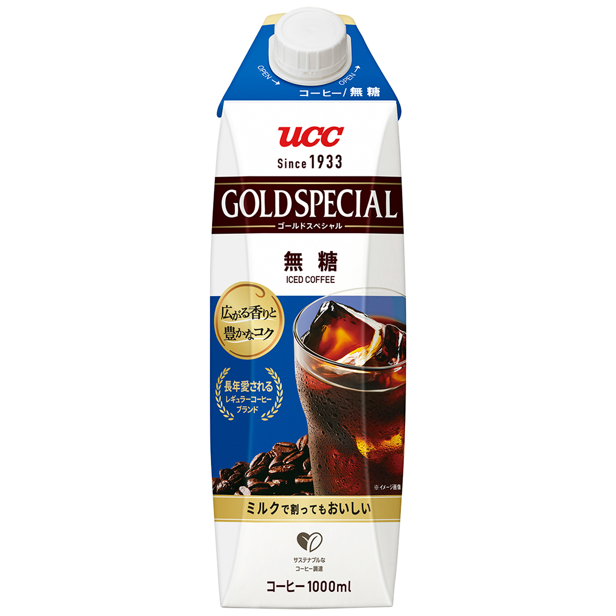UCC　ゴールドスペシャルアイスコーヒー無糖　1000ml(ケース　12本)