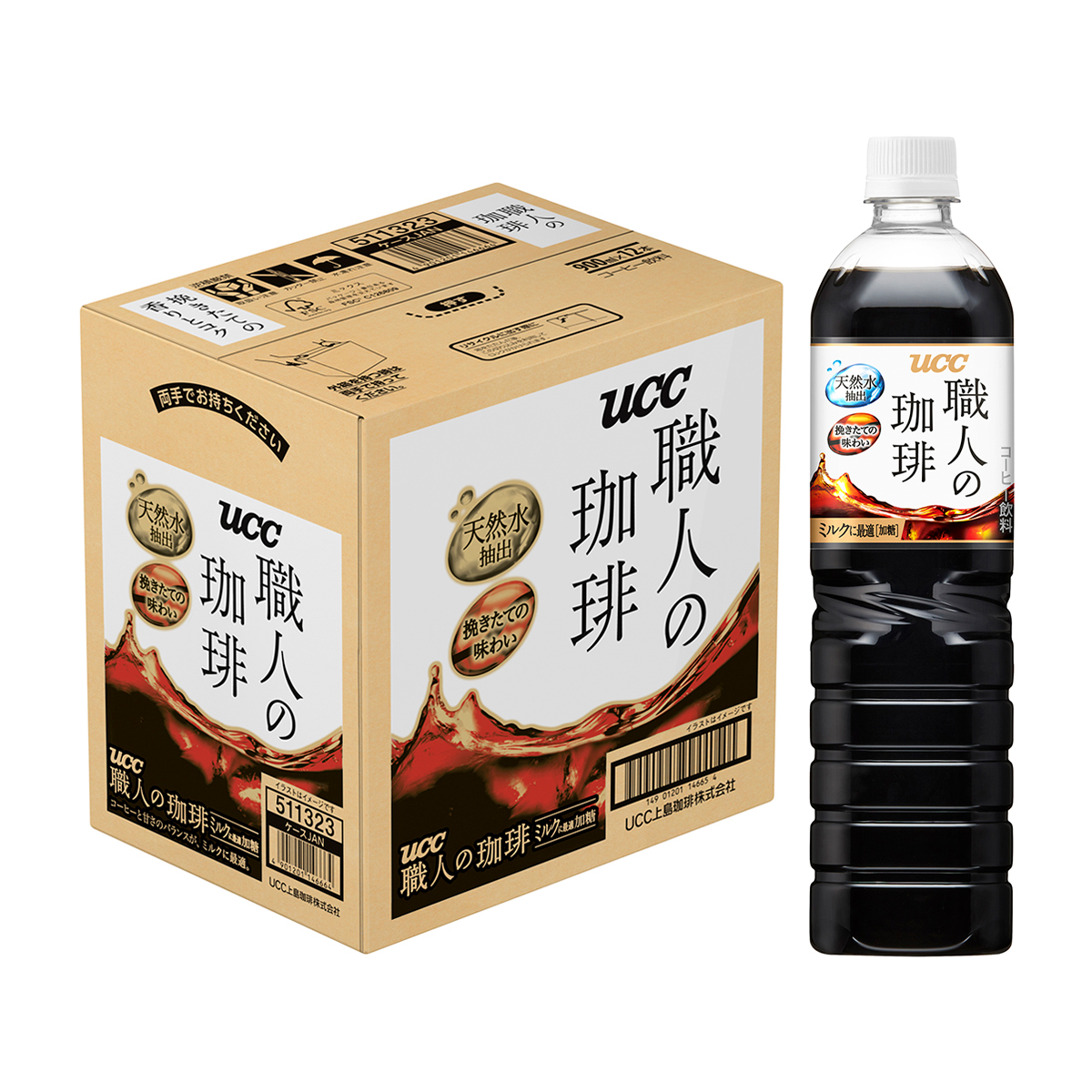 UCC　職人の珈琲ミルクに最適PET　900ml(ケース　12本)
