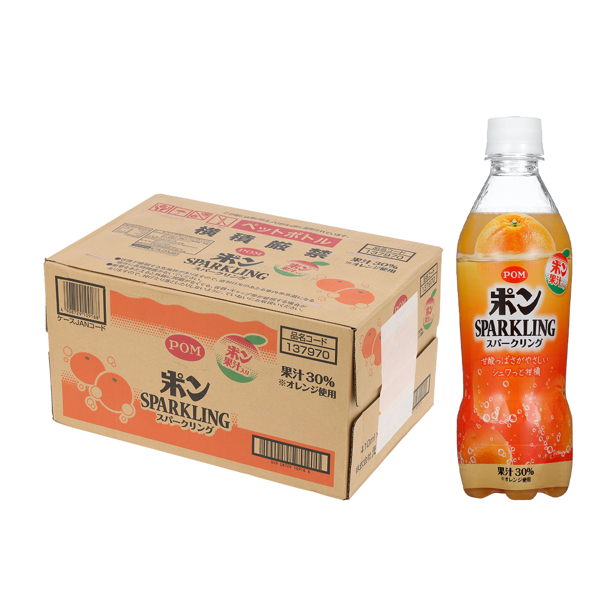 えひめ飲料　ポンスパークリング　４１０ｍｌ【ケース２４本】