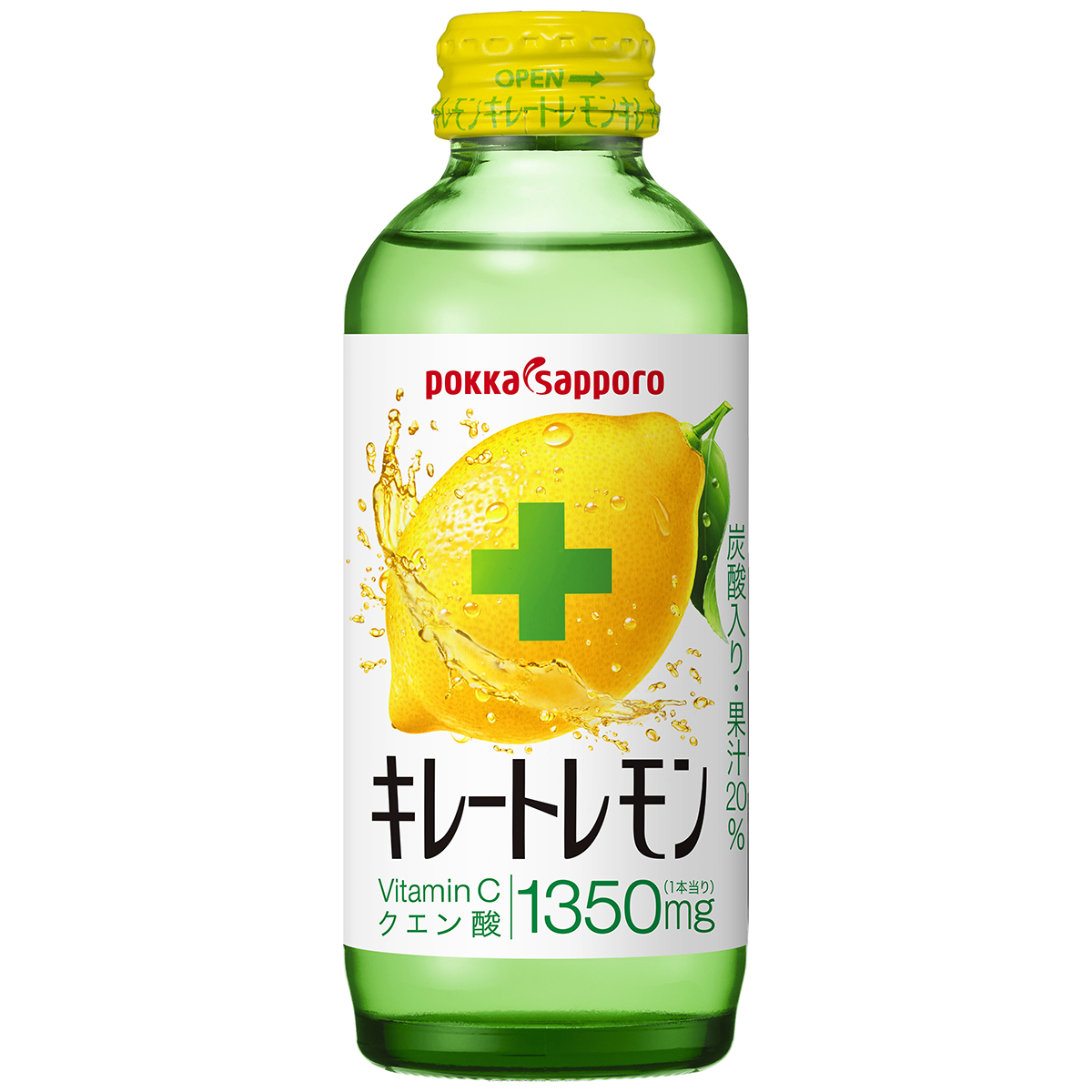 ポッカサッポロ　キレートレモン　瓶　１５５ｍｌ【ケース２４本】