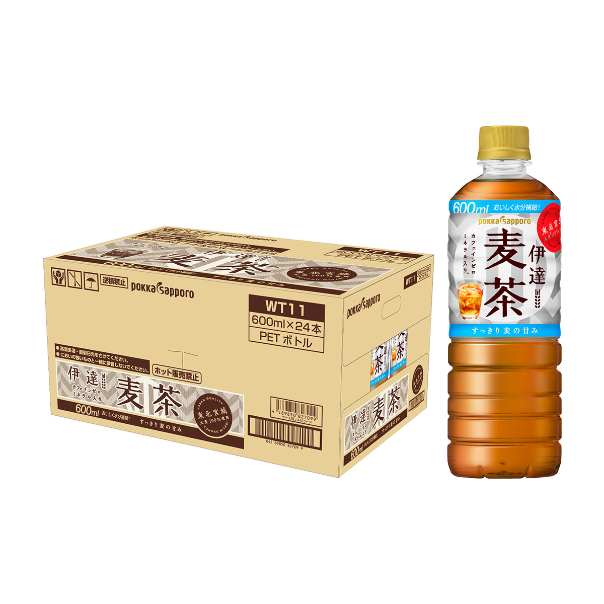 ポッカサッポロ　伊達麦茶　６００ｍｌＰＥＴ　【ケース２４本】