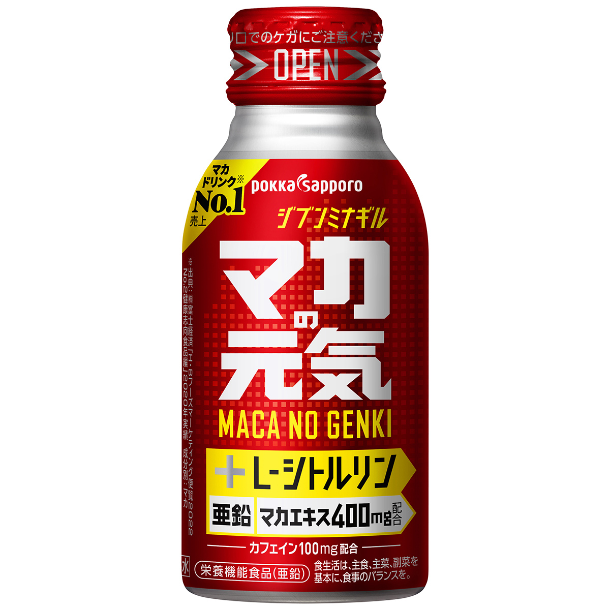 ポッカサッポロ　マカの元気　ボトル缶　１００ｍｌ【ケース３０本】