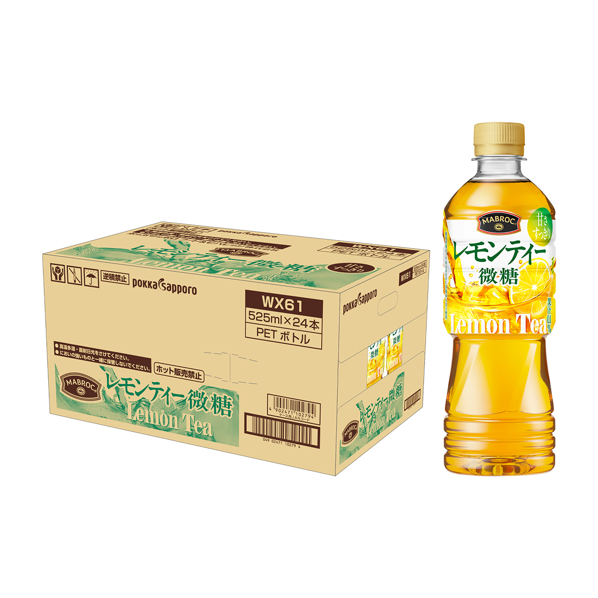 ポッカサッポロ マブロックレモンティー525mlPET 【ケース24本