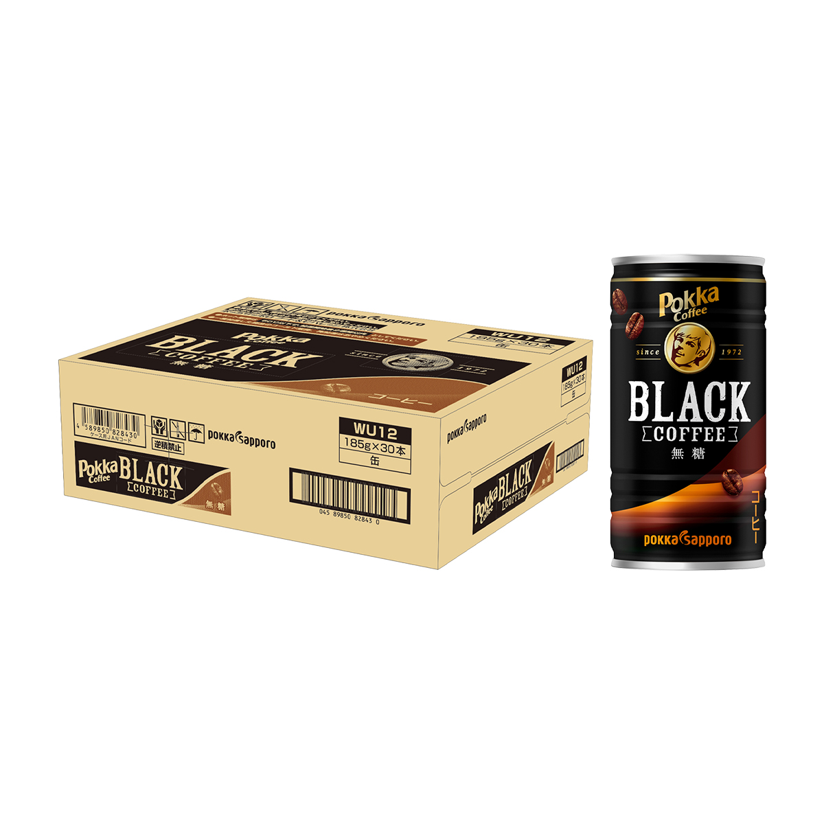 ポッカサッポロ ポッカコーヒーブラック185g缶 【ケース30本