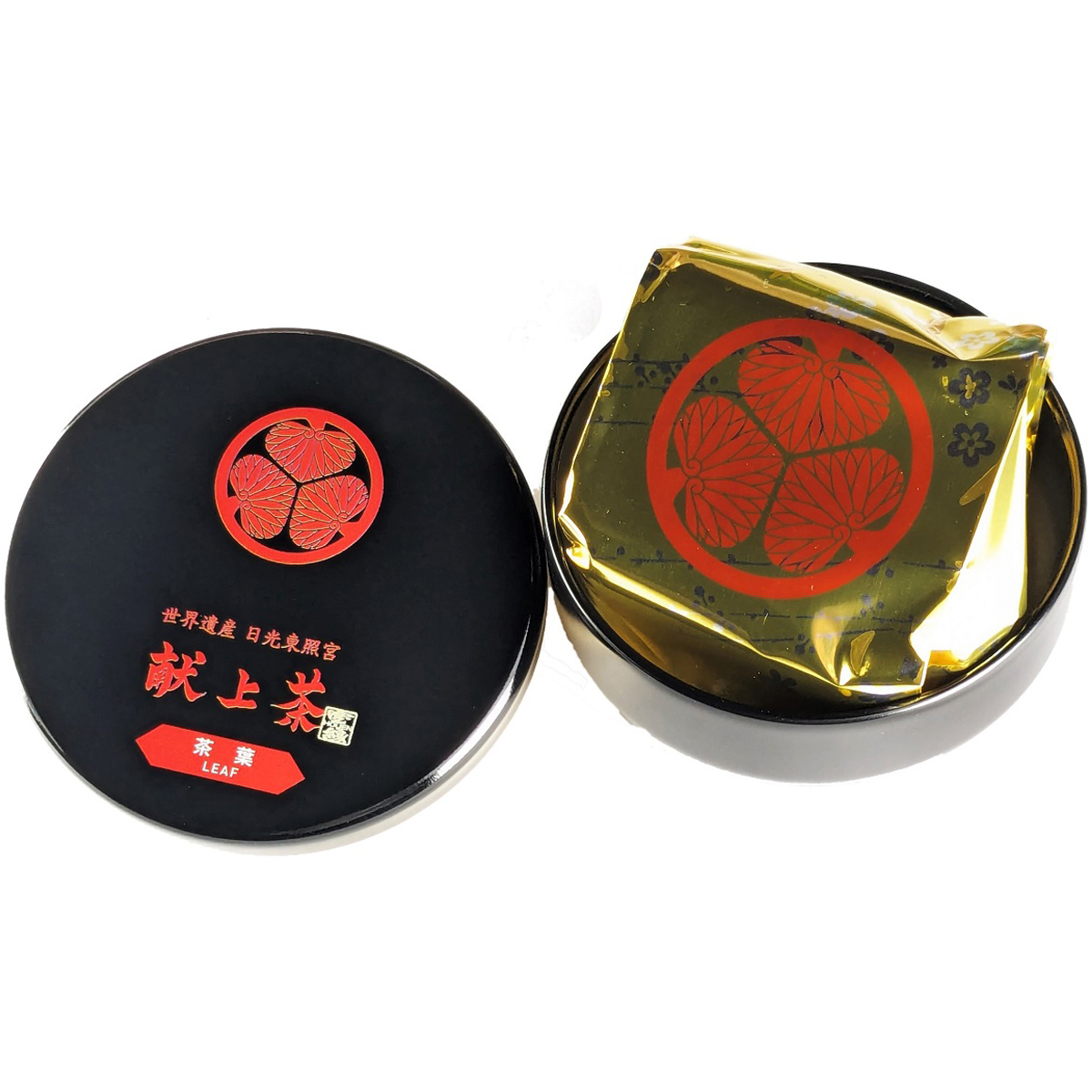 日光東照宮献上茶 黒缶（リーフ） 260531