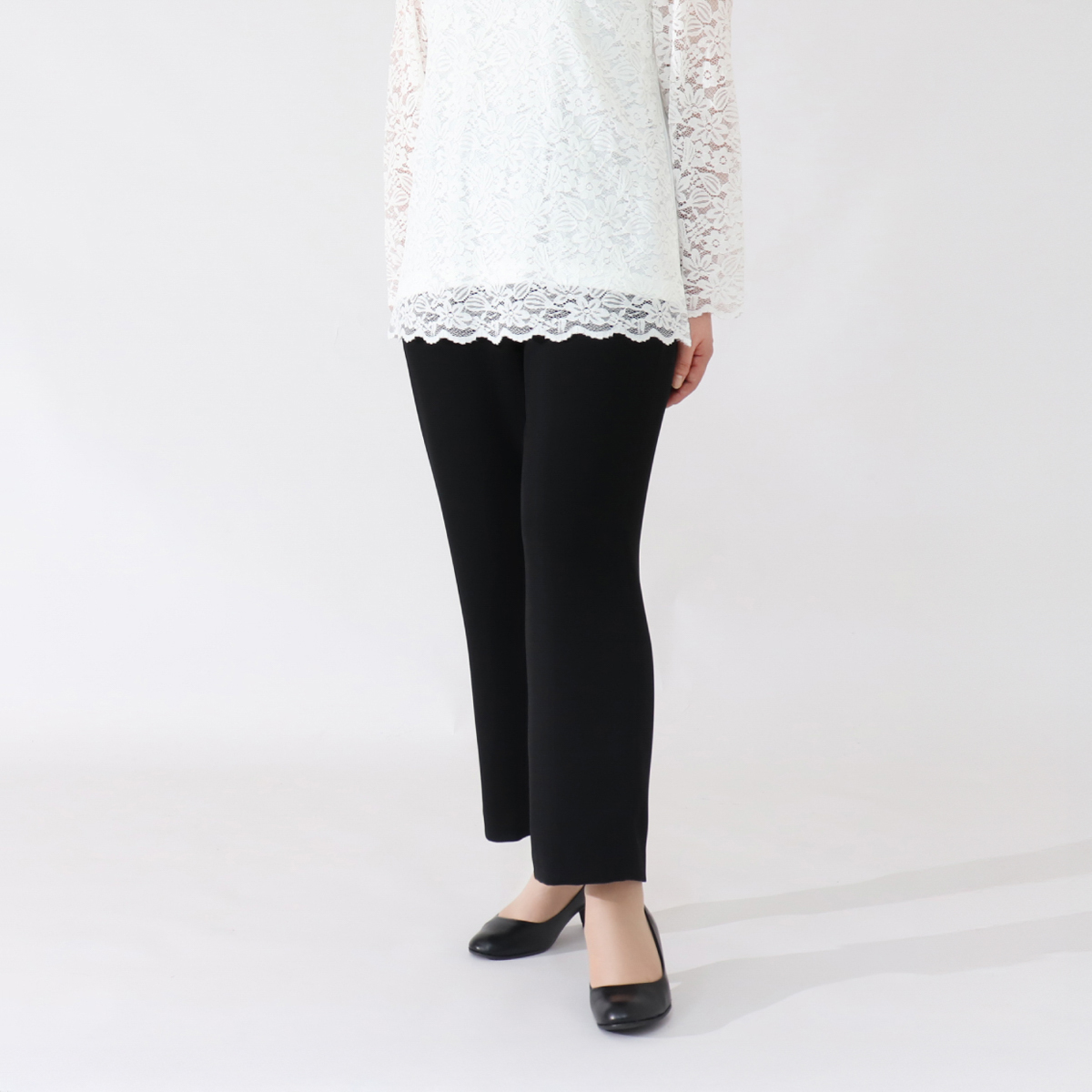 フォーマルブラック柔らか総ゴムパンツ