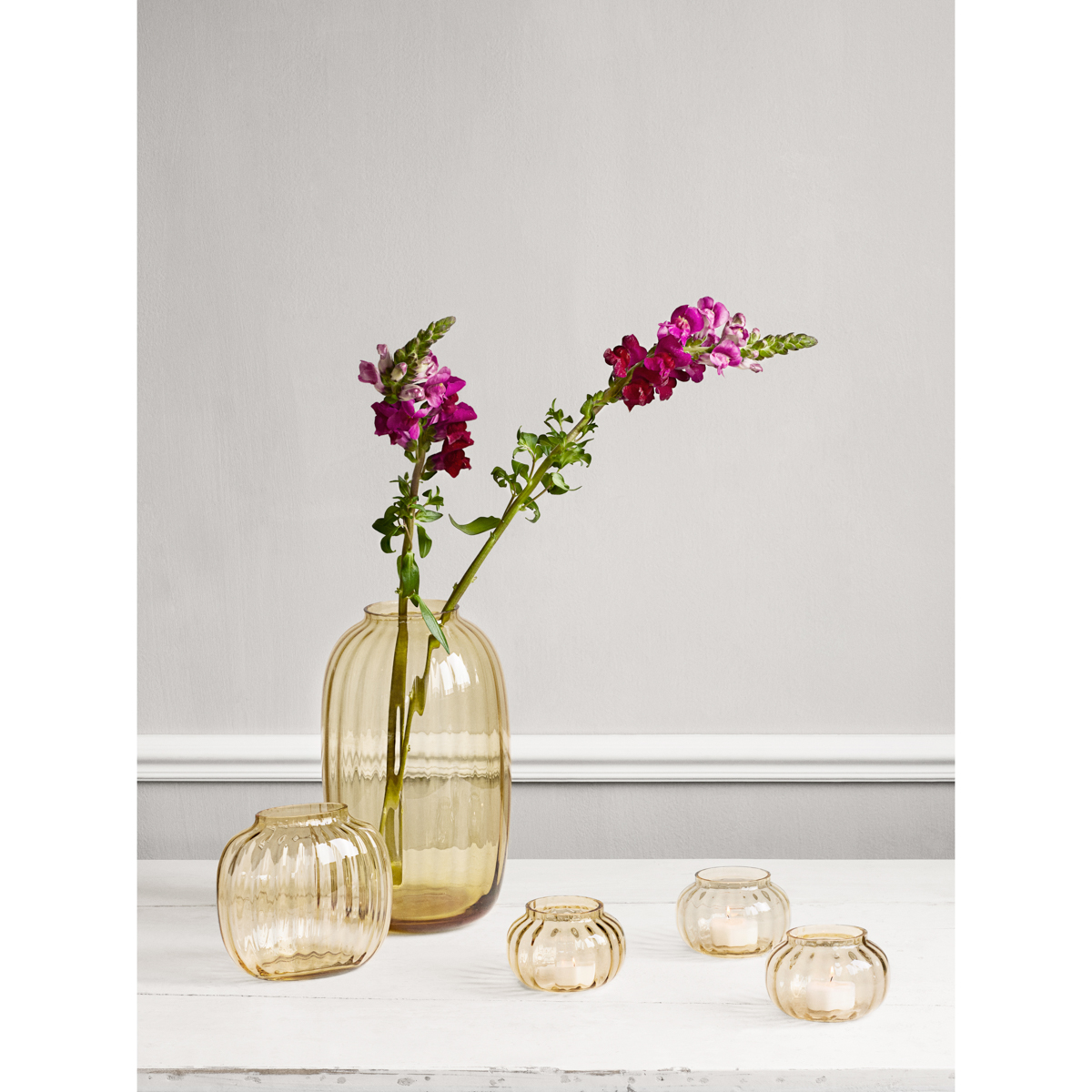 HOLMEGAARD(ホルムガード) Primula オーバルベース (アンバー) H12.5cm
