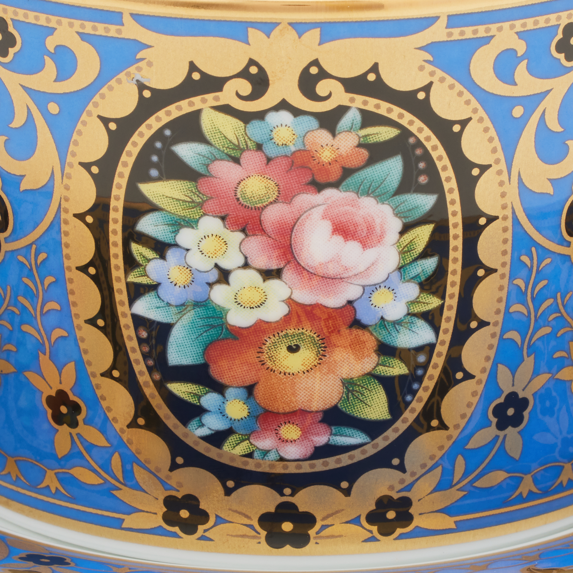 オマージュコレクション 青絵花文/カプチーノ碗皿