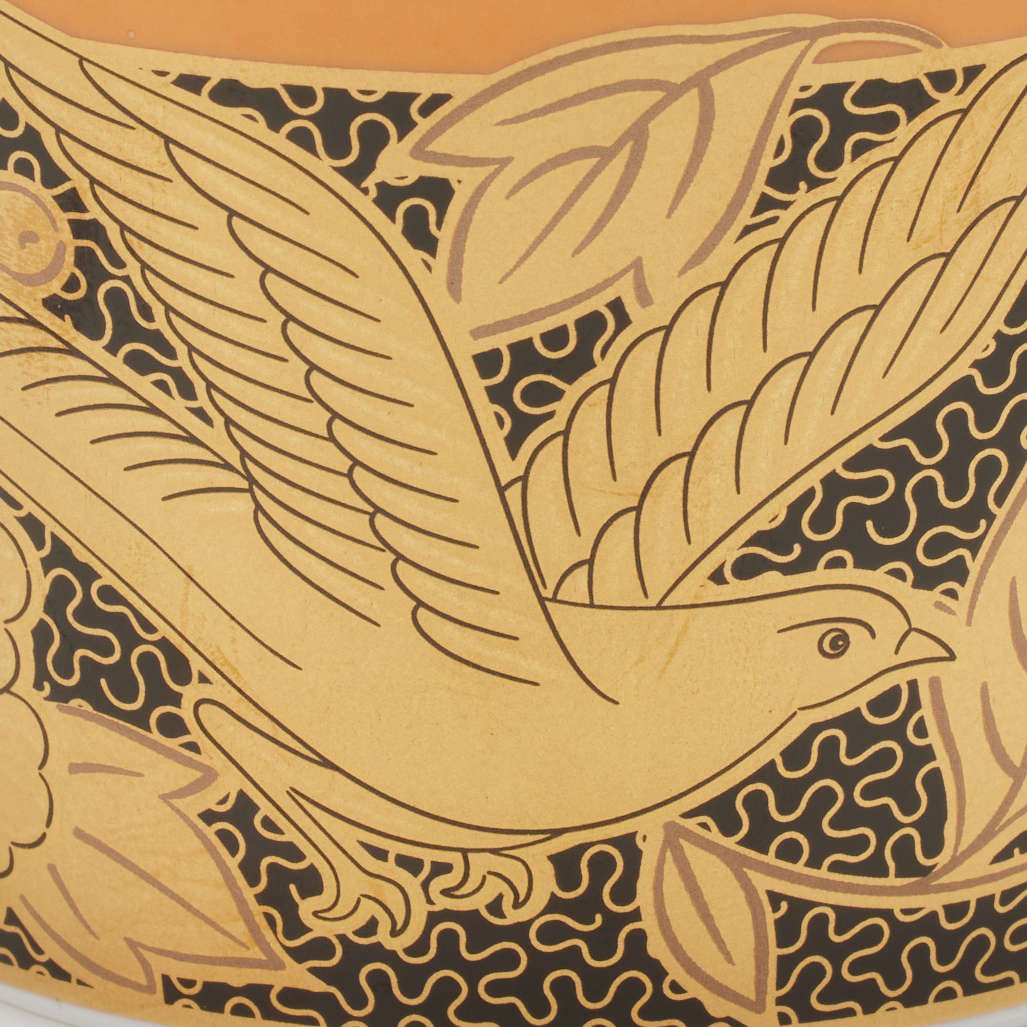 オマージュコレクション 橙絵花鳥文/カプチーノ碗皿