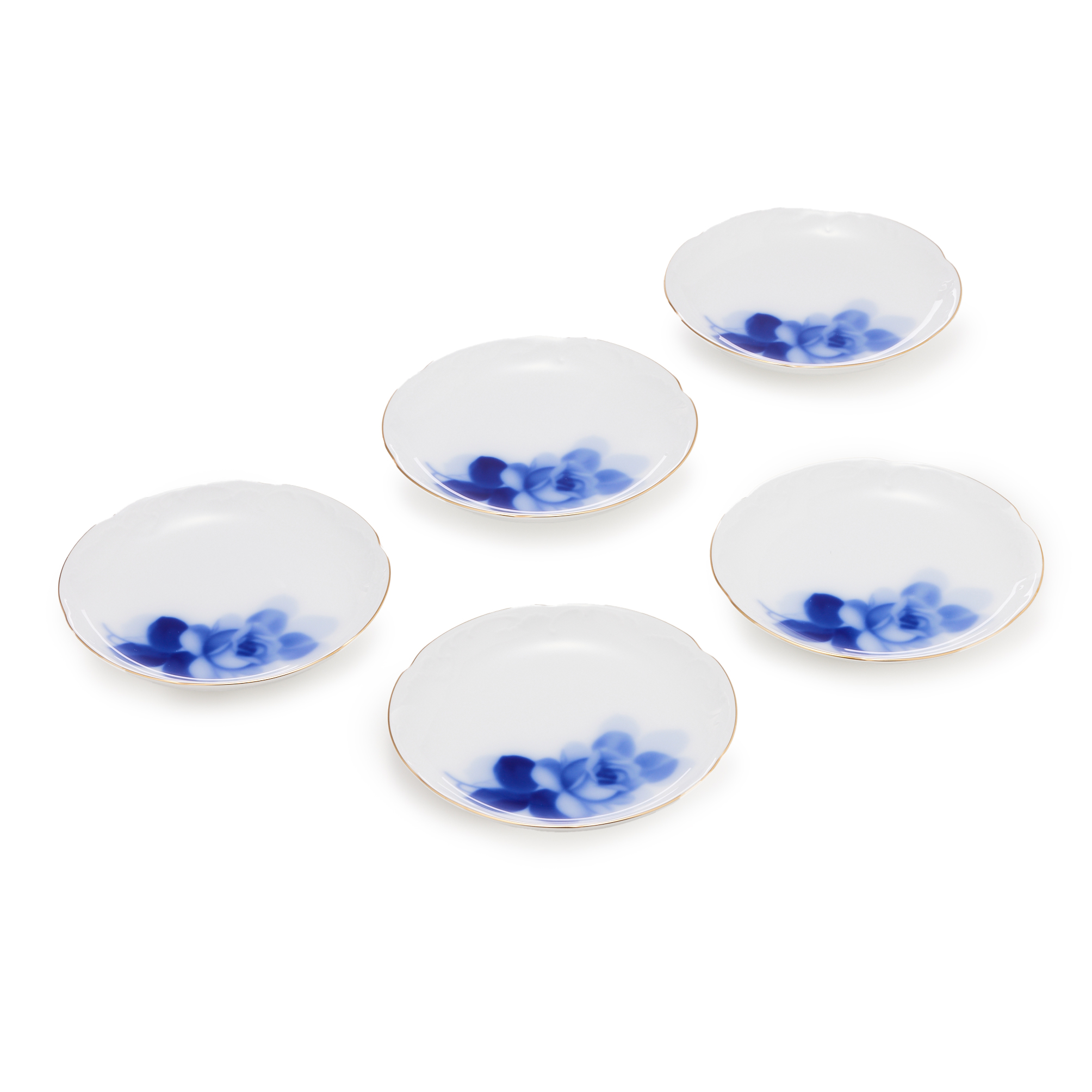 ブルーローズ/銘々皿揃 (5枚)