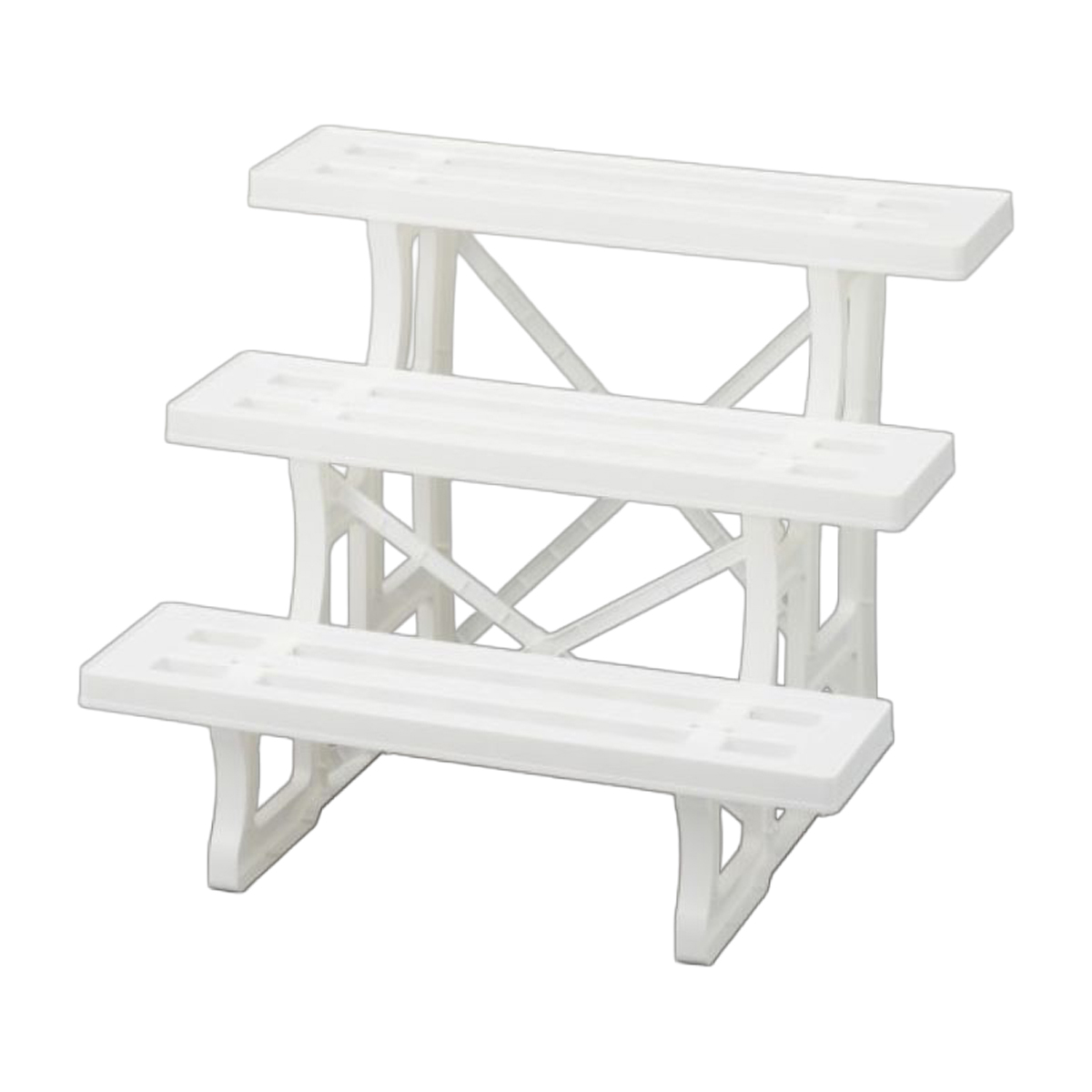 グリーンパル　フラワースタンド３段６０ｃｍ幅　ホワイト