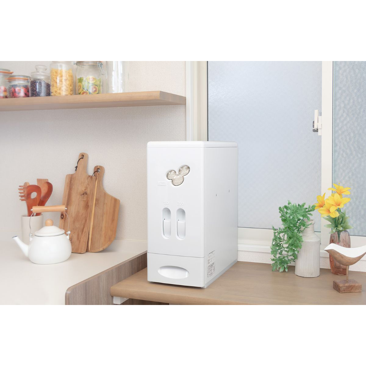 LIV PLUS　ハイザー無洗米対応計量米びつ１２ｋｇ　オフホワイト