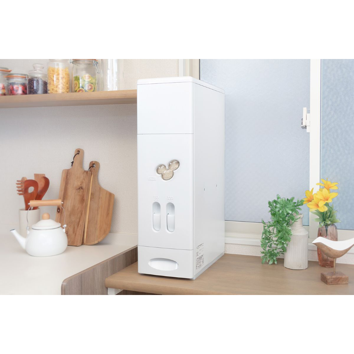 LIV PLUS　ハイザー無洗米対応計量米びつ２３ｋｇ　オフホワイト