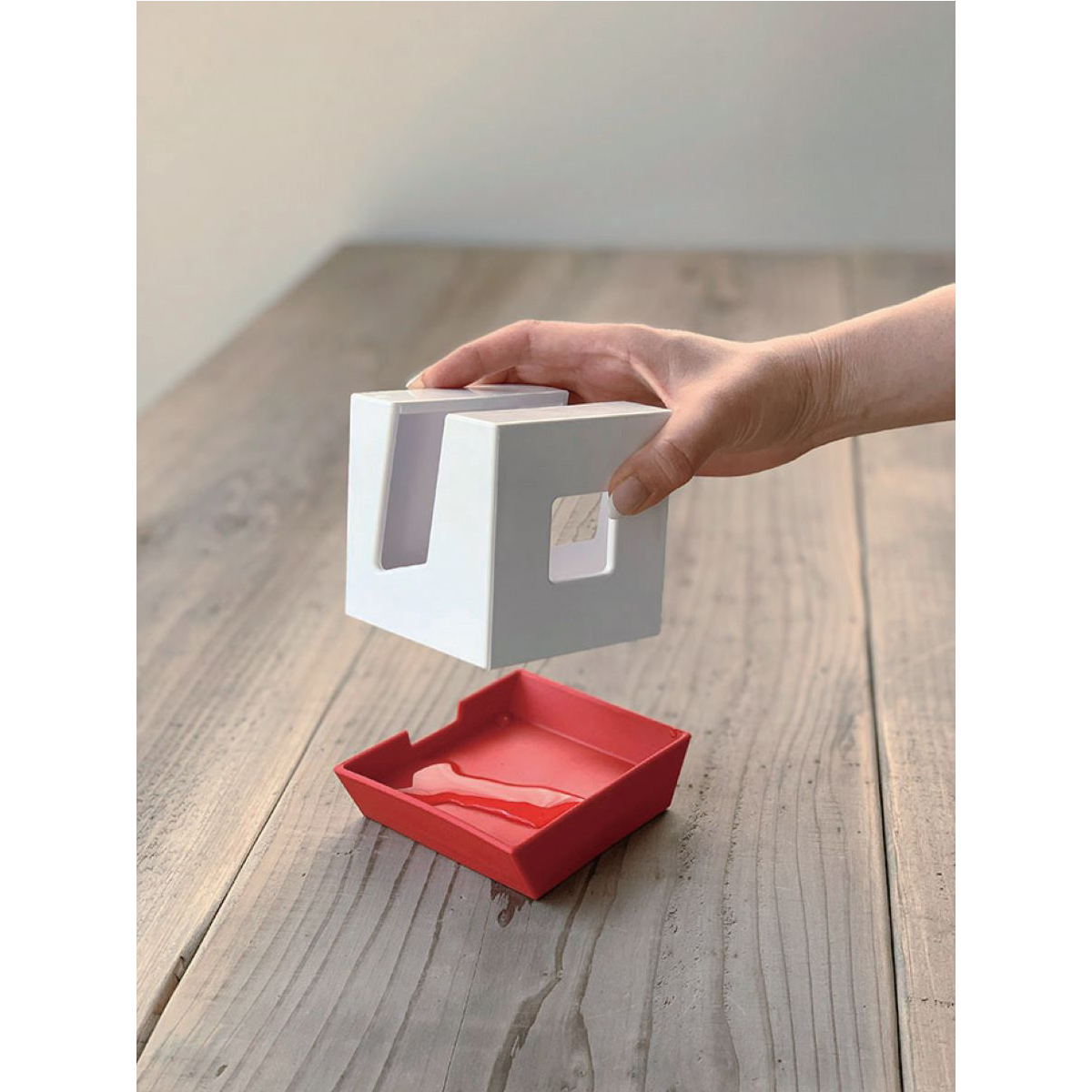 八幡化成　キッチン用多機能スタンド（アピュイ マルチスタンド）　レッド