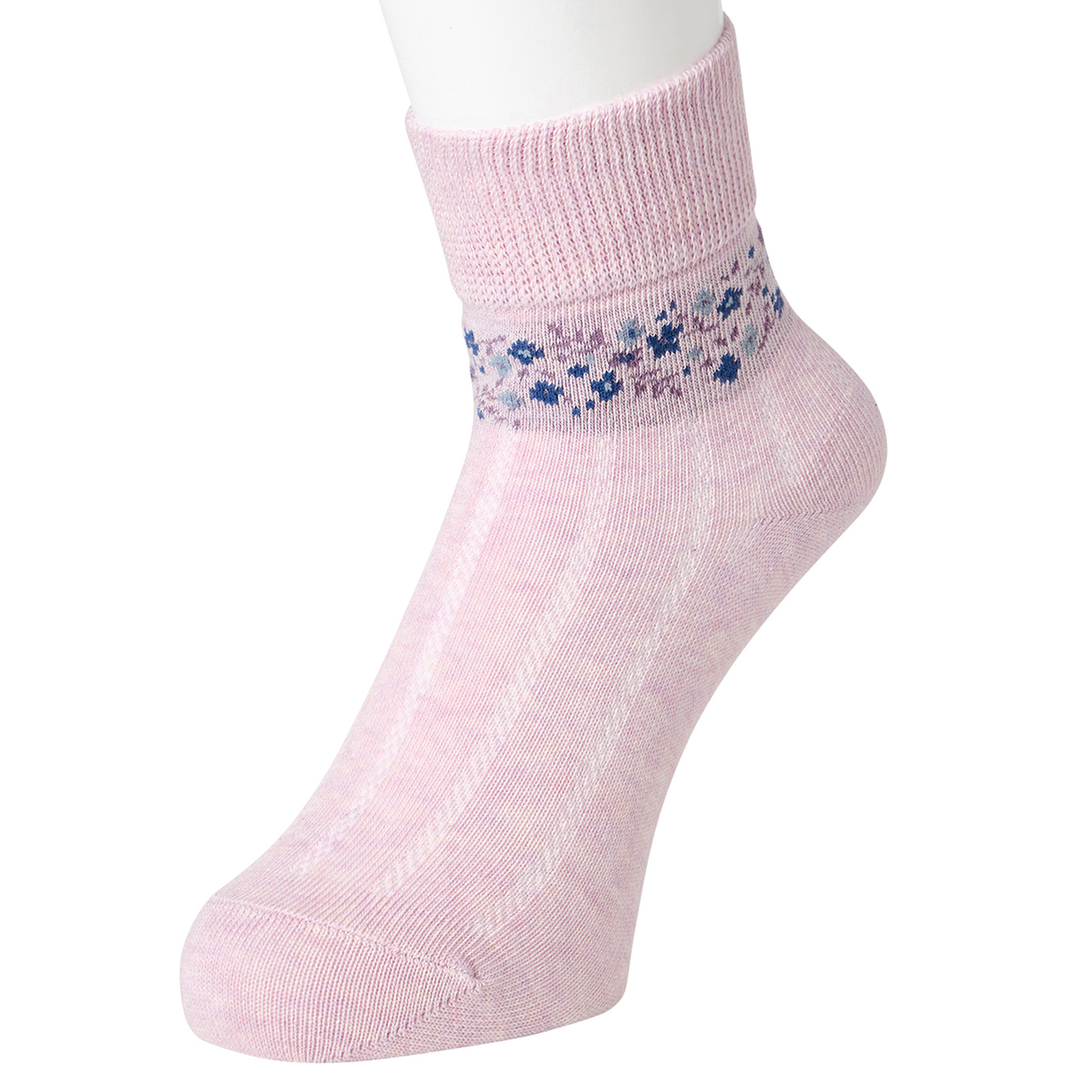 はくらく締め付け感が少ない！ゆったり靴下　足首花柄