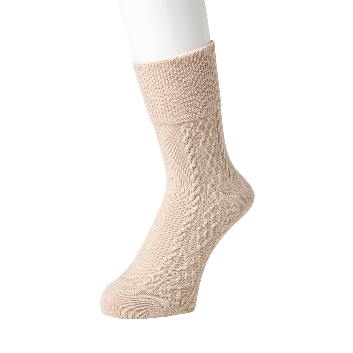 はくらく　薄地あったか　縄柄履き口のびーる設計（すべりどめつき）