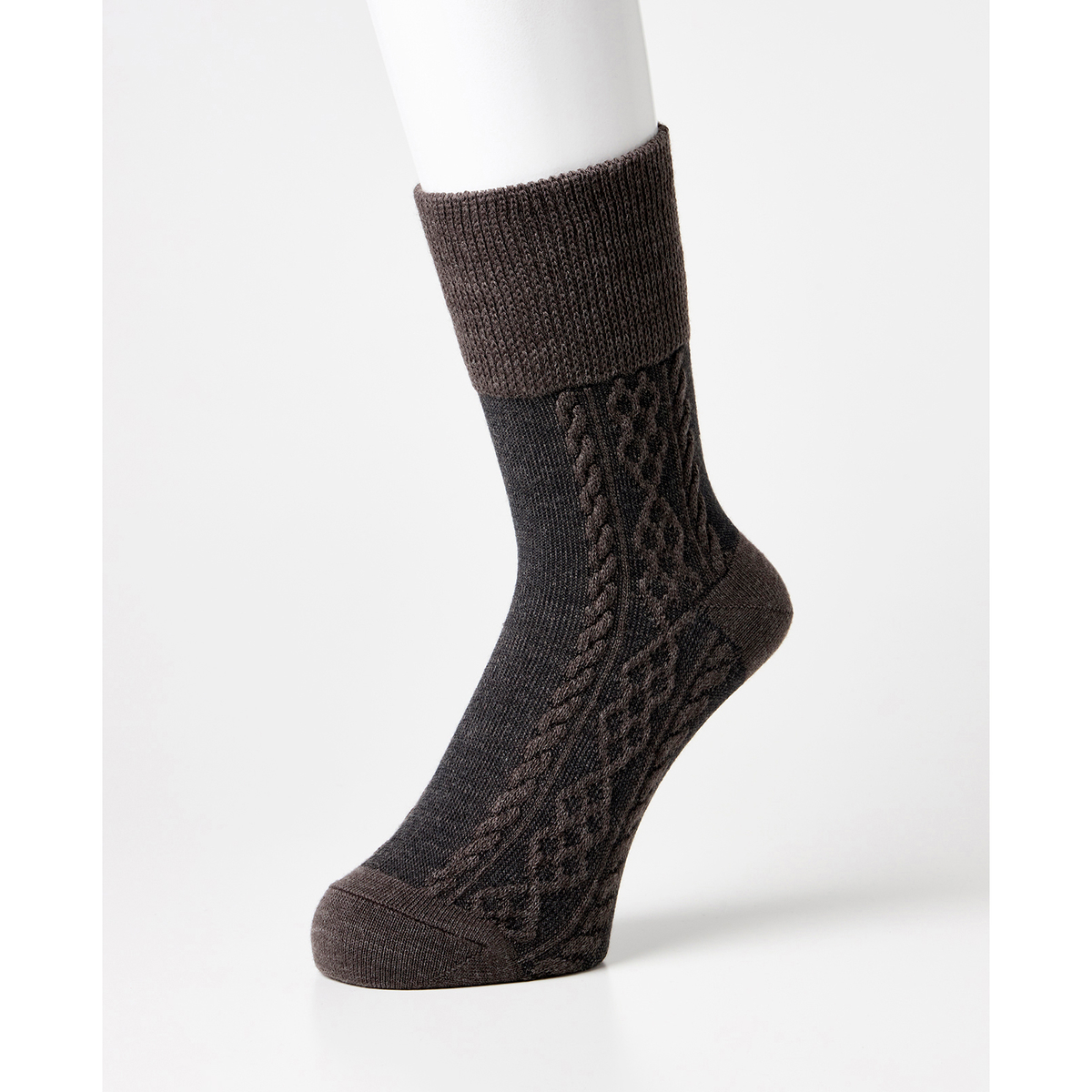 はくらく　薄地あったか　縄柄履き口のびーる設計（すべりどめつき）