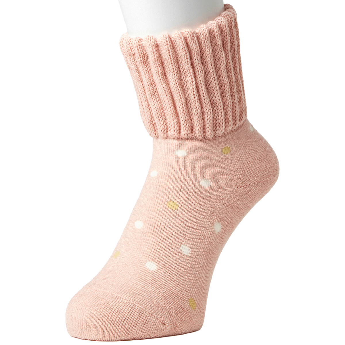 はくらく　厚地あったか 締め付け感が少ない！ゆったり靴下　水玉