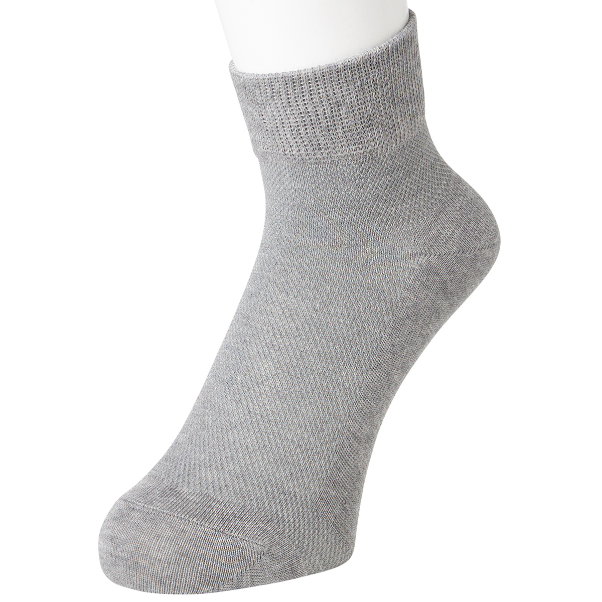 はくらく しめつけない メンズ ショートクルー丈 のびーる 無地（涼感）