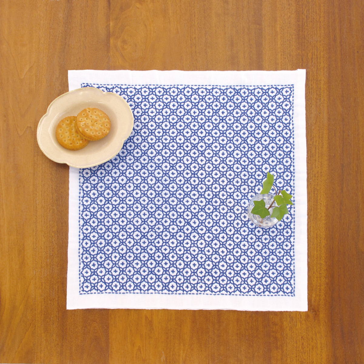 一目刺し花ふきん　